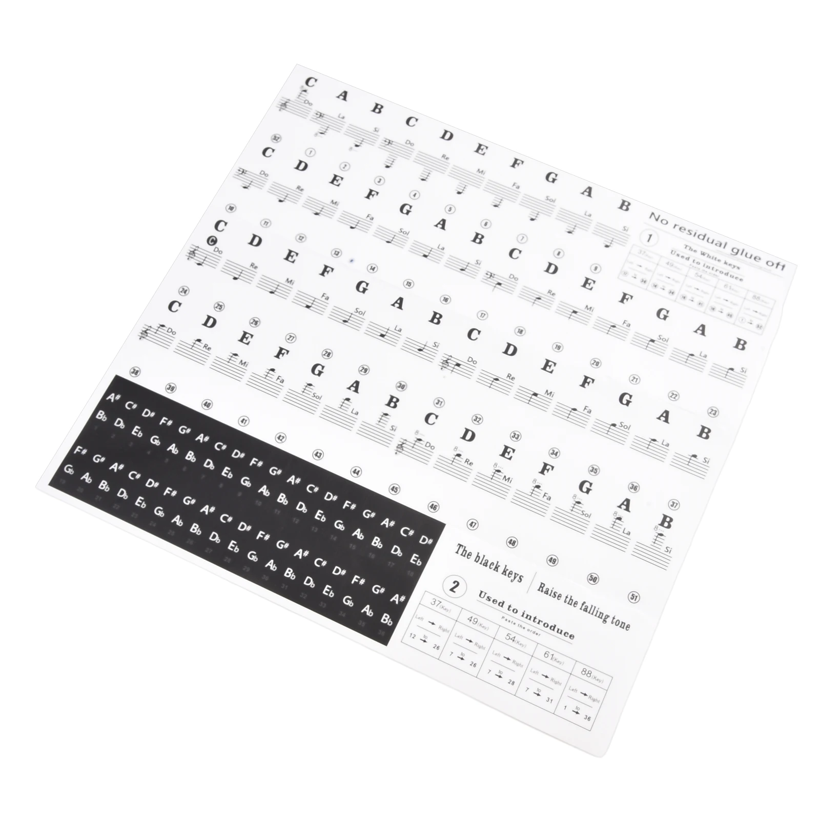 For Piano Lovers Piano Stickers 1 Pcs 88/61/54/49/37 Keys Approx. 15 G Approx. 25*23cm Balck Learning Beginners
For Piano Lovers Piano Stickers 1 Pcs 88/61/54/49/37 Keys Approx. 15 G Approx. 25*23cm Balck Learning Beginners