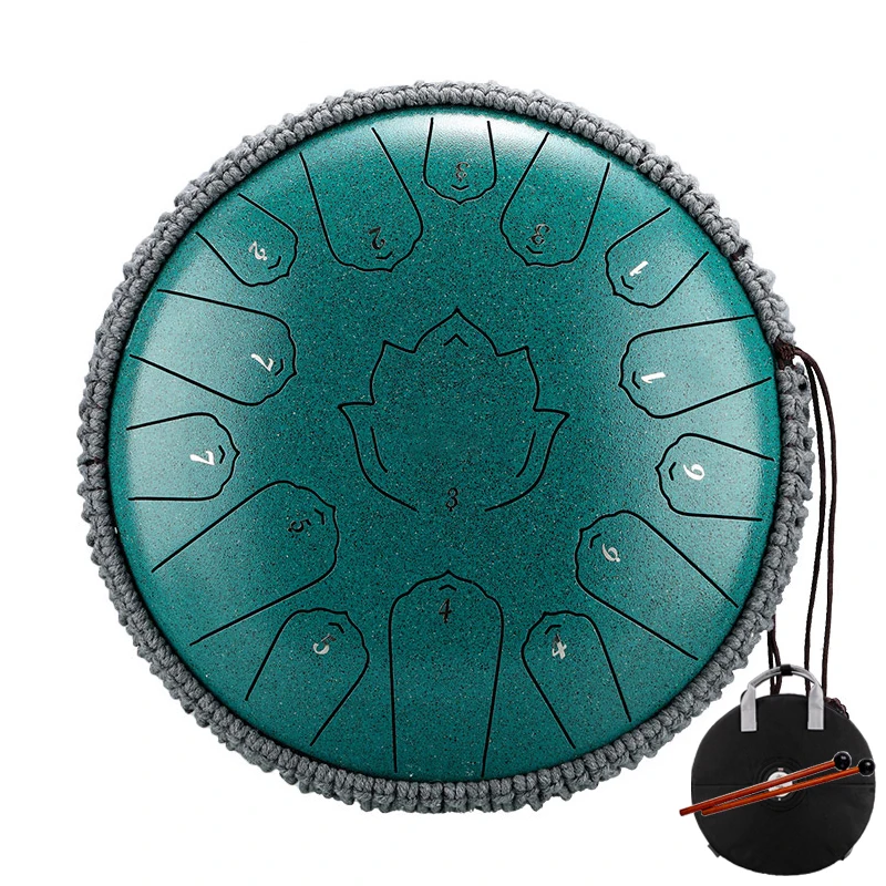 

Hluru Glucophone Steel Tongue Drum 13 Inch 15 Notes Tone Key C Ethereal 12 inch Drum Handpan Percussion Musical Instrument