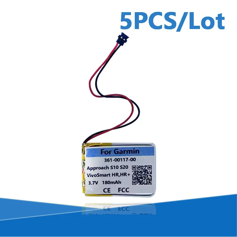 5PCS/Lot 180mAh 361-00117-00 Battery For Garmin Approach S10 S20 X40 Forerunner 30 35 VivoSmart HR HR+ Vivoactive 4S Watch
5PCS/Lot 180mAh 361-00117-00 Battery For Garmin Approach S10 S20 X40 Forerunner 30 35 VivoSmart HR HR+ Vivoactive 4S Watch