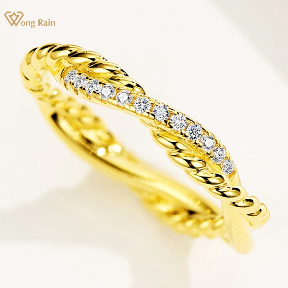 

Wong Rain 18K позолоченное кольцо из стерлингового серебра 925 пробы с сапфировым камнем для женщин, обручальное кольцо для пары, ювелирные украшения, подарки, оптовая продажа