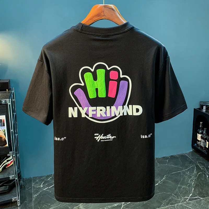 Short Sleeve T-shirt Men's Summer Loose Trendy All-Matching Printed Street Daily Sports Stretch Breathable round Neck Thin Top
Short Sleeve T-shirt Men's Summer Loose Trendy All-Matching Printed Street Daily Sports Stretch Breathable round Neck Thin Top