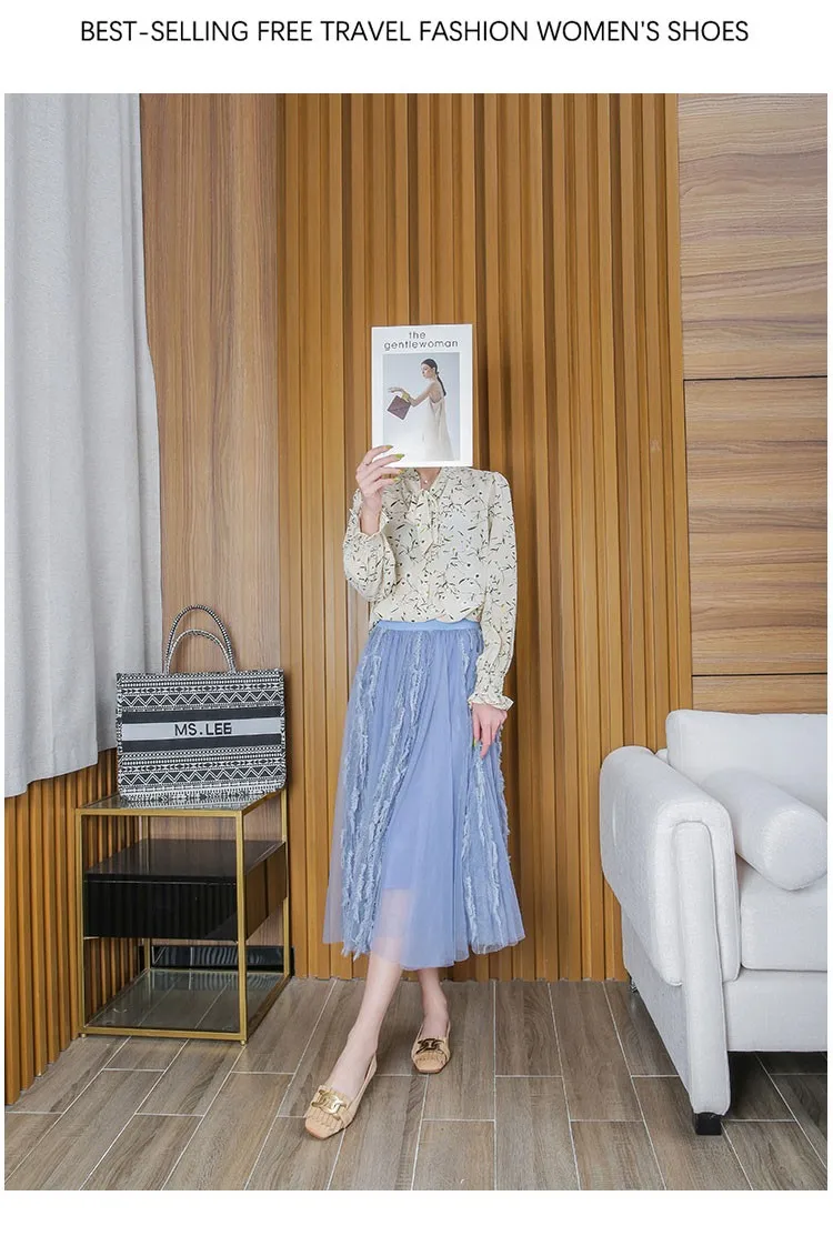 Flat Shoes Woman Retro Tassels Square Shallow Single Shoes for Women 2023 New Metal Buckle Flat Loafers Women Big Size 45 45 46 Flat Shoes Woman Retro Tassels Square Shallow Single Shoes for Women 2023 New Metal Buckle Flat Loafers Women Big Size 45 45 46