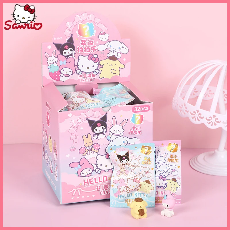 

Sanrio Anime Cartoon Hellokitty Lucky Draw Random Eraser Cute High Appearance Level Styling Creative Stationery Scratchoff Gift