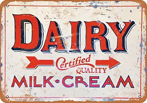 Metal Sign - Dairy Certified Quality Milk and Cream - Vintage Look Wall Decor for Cafe Bar Pub Home Beer Decoration Crafts
Metal Sign - Dairy Certified Quality Milk and Cream - Vintage Look Wall Decor for Cafe Bar Pub Home Beer Decoration Crafts