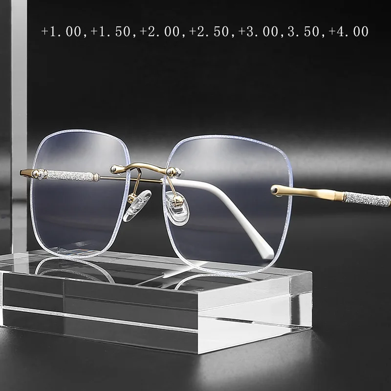 

HDCRAFTER +1.0 +1.5 +2.0 +2.5 +3.0 +3.5 +4.0 Reading Glasses Rimless Anti Blue Rays Presbyopia Eyeglasses Anti ReflectionEyewear