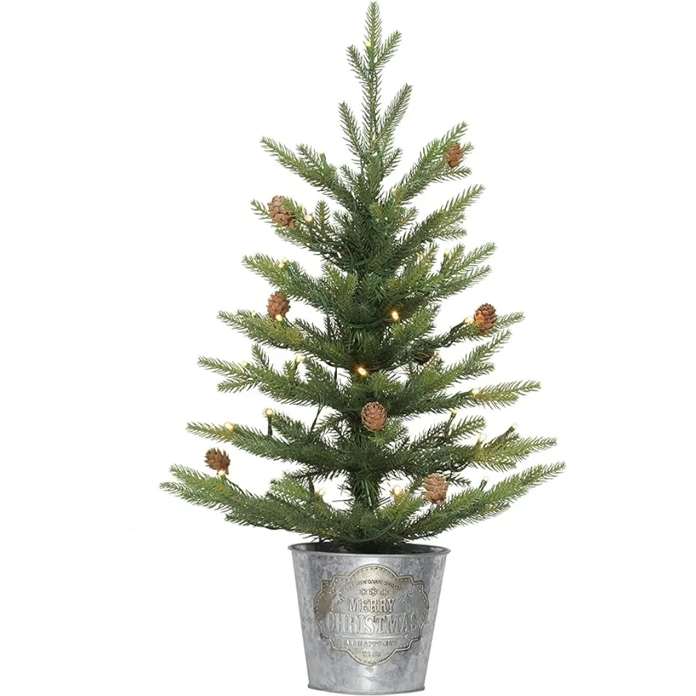 Pre-Lit 2' Table Top Artificial Christmas Tree with 35 Lights in Metal Pot, Green, christmas decoration
Pre-Lit 2' Table Top Artificial Christmas Tree with 35 Lights in Metal Pot, Green, christmas decoration