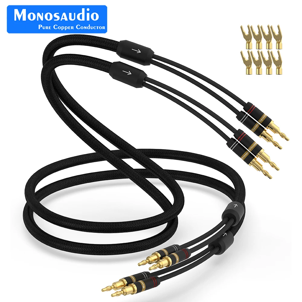 Pair Monosaudio 12AWG Audiophile Speaker Cable With Banana Plugs/Y Spade Plugs OFC Copper Nylon Braid Speaker Wire For Subwoofer
Pair Monosaudio 12AWG Audiophile Speaker Cable With Banana Plugs/Y Spade Plugs OFC Copper Nylon Braid Speaker Wire For Subwoofer