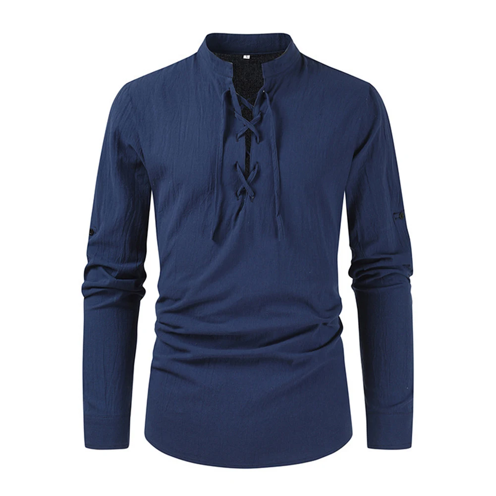 New Mens Standing Collar Cotton Linen Slim Fit Casual Long Sleeves Shirt Breathable T Shirts Soft Top Solid Tether Men Shirts
New Mens Standing Collar Cotton Linen Slim Fit Casual Long Sleeves Shirt Breathable T Shirts Soft Top Solid Tether Men Shirts