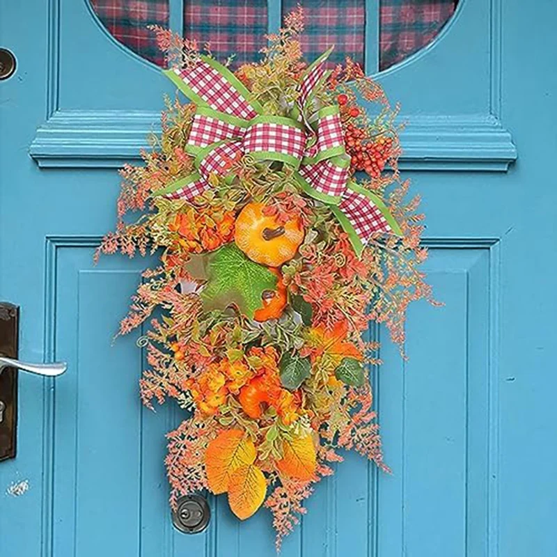 Fall Harvest For Front Door,Fall Wreath,Artificial Fall Harvest Teardrop,Thanksgiving Decorative Swags,Autumn Fall Decor
Fall Harvest For Front Door,Fall Wreath,Artificial Fall Harvest Teardrop,Thanksgiving Decorative Swags,Autumn Fall Decor