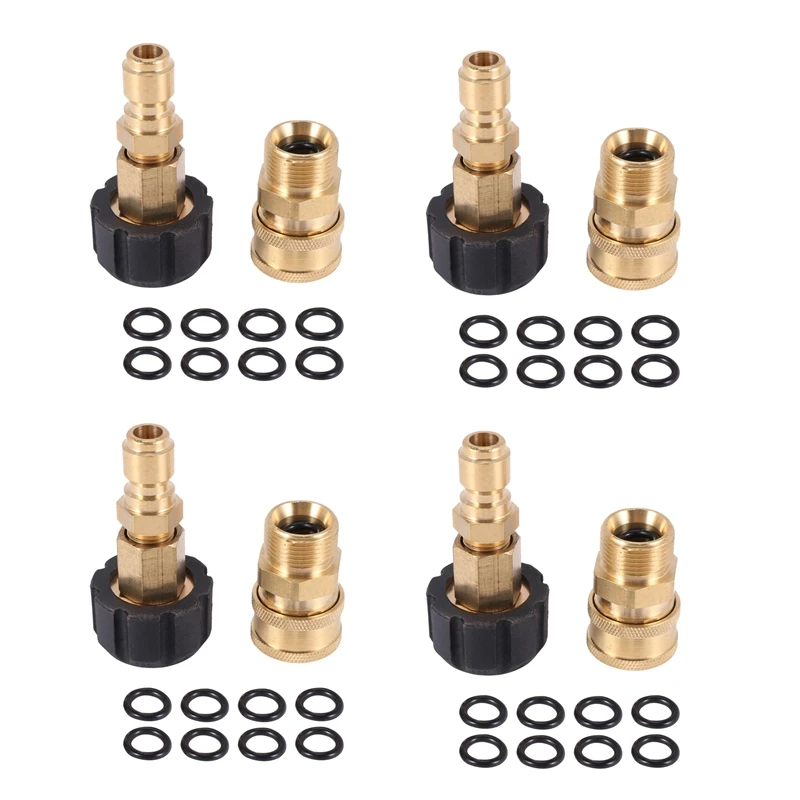 4X Pressure Washer Adapter Set,Quick Connector,M22 14Mm Swivel-M22 Metric Fitting,M22-14 Swivel+3/8 Inch Plug,5000 PSI
4X Pressure Washer Adapter Set,Quick Connector,M22 14Mm Swivel-M22 Metric Fitting,M22-14 Swivel+3/8 Inch Plug,5000 PSI