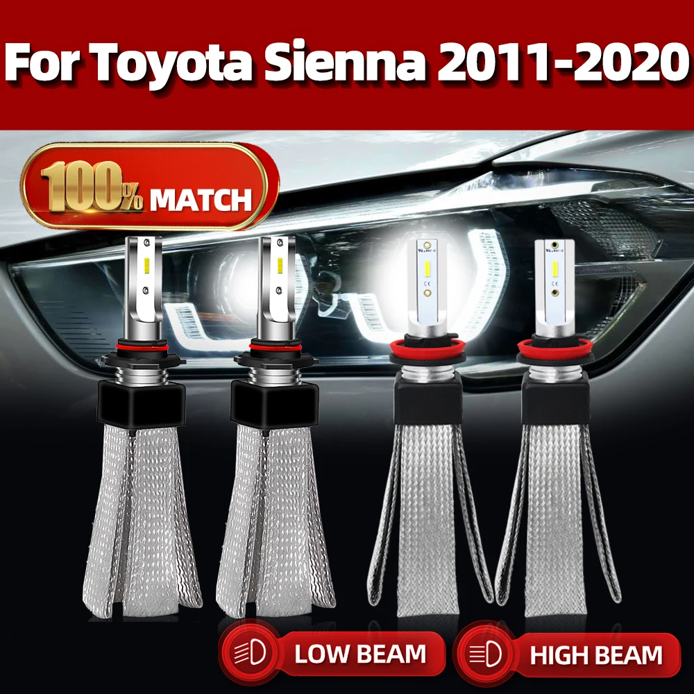 

240W Car LED Headlights Bulbs 40000LM H11 9005 HB3 LED Headlamp Turbo Lamp For Toyota Sienna 2011-2015 2016 2017 2018 2019 2020