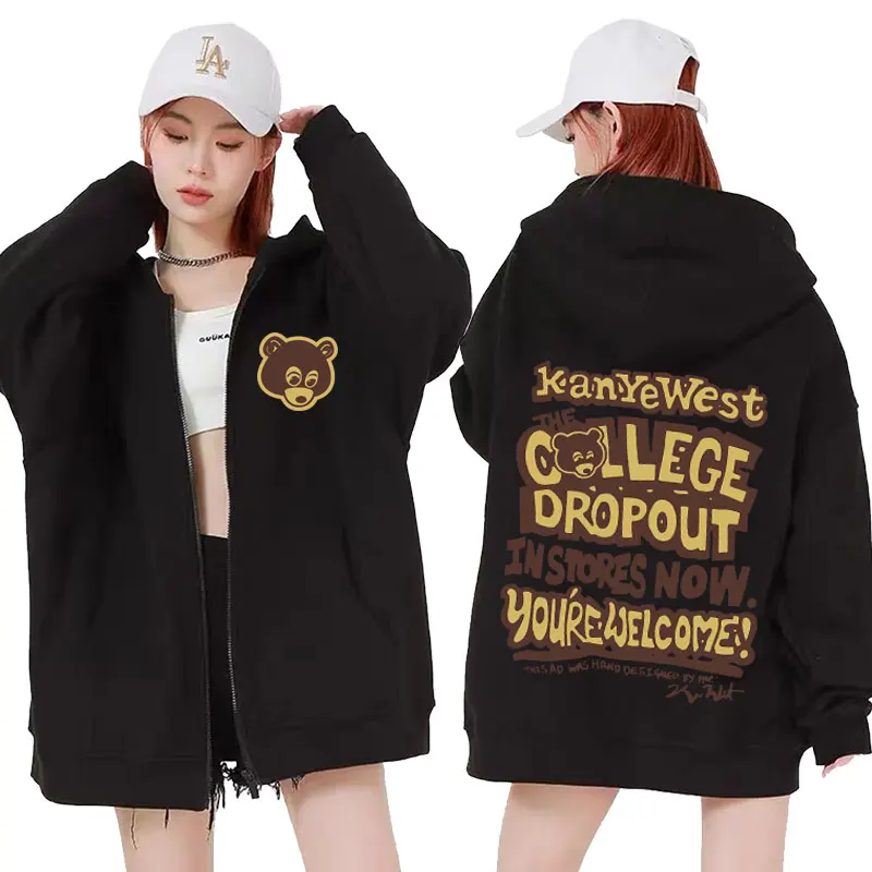 Best Famous Kanye West The College Dropout Zipper Hoodie Men Women Hip Hop Vintage Zip Up Pullover Hooded Sweatshirt Streetwear
Best Famous Kanye West The College Dropout Zipper Hoodie Men Women Hip Hop Vintage Zip Up Pullover Hooded Sweatshirt Streetwear