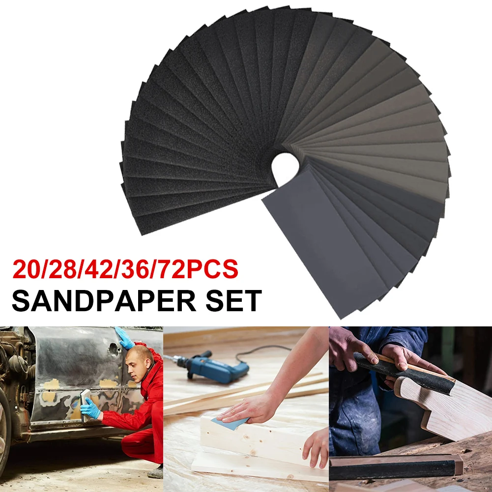 20/28/42/36/72Pcs Wet Dry Sandpaper Sheets 120 to 7000 Grit Coarse Fine Sand Paper for Woodworking Metal Polishing Car Polishing
20/28/42/36/72Pcs Wet Dry Sandpaper Sheets 120 to 7000 Grit Coarse Fine Sand Paper for Woodworking Metal Polishing Car Polishing