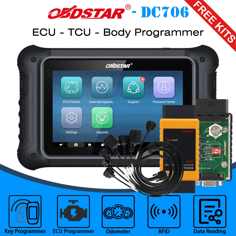 OBDSTAR DC706 Full Version ECU Tool Whit New P003+ and TCM Cable Kit for Car and Motorcycle ECM/ TCM/ BODY Clone by OBD or BENCH
OBDSTAR DC706 Full Version ECU Tool Whit New P003+ and TCM Cable Kit for Car and Motorcycle ECM/ TCM/ BODY Clone by OBD or BENCH