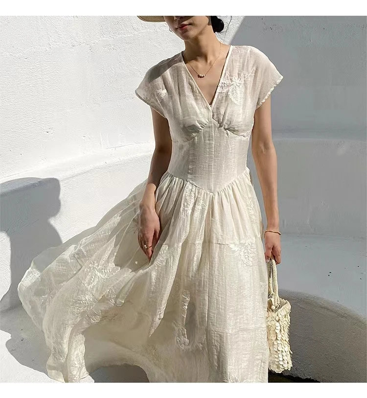 High Quality Dresses 2023 For Women Elegant Embroidery V-neck Short Sleeve A-Line Polyester Sexy Party Club Summer
High Quality Dresses 2023 For Women Elegant Embroidery V-neck Short Sleeve A-Line Polyester Sexy Party Club Summer