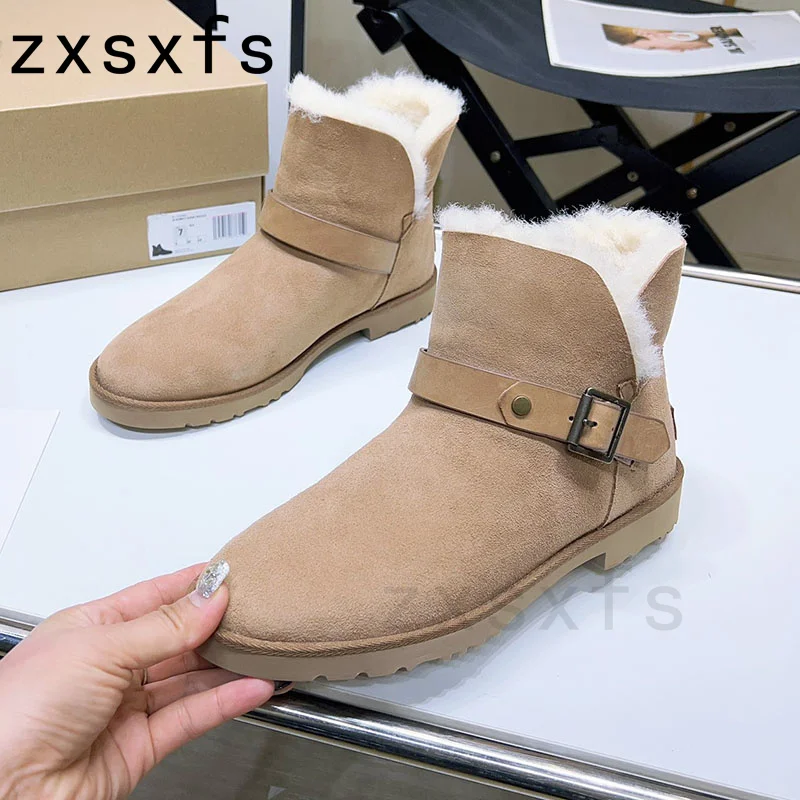 Luxury Brand Wool Snow Boots Women Leather Belt Suede Leather Fur Shoes Winter Warm Ankle Boots For Women Rome Botas Mujer
Luxury Brand Wool Snow Boots Women Leather Belt Suede Leather Fur Shoes Winter Warm Ankle Boots For Women Rome Botas Mujer