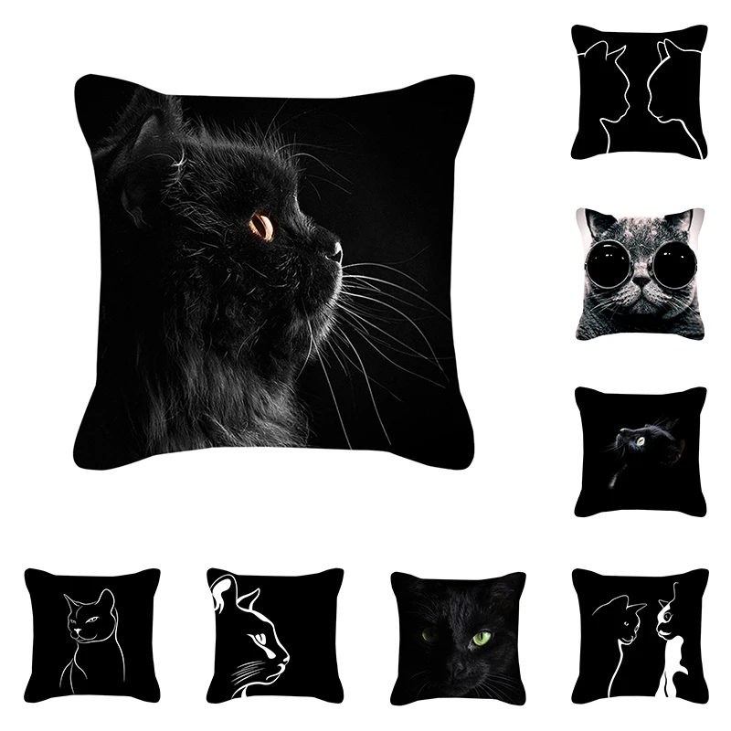 45x45cm Black Cat Pillowcase Polyester Cotton Home Living Room Decor Car Cushion Cover Office Cute Decorative Sofa Throw Pillows
45x45cm Black Cat Pillowcase Polyester Cotton Home Living Room Decor Car Cushion Cover Office Cute Decorative Sofa Throw Pillows