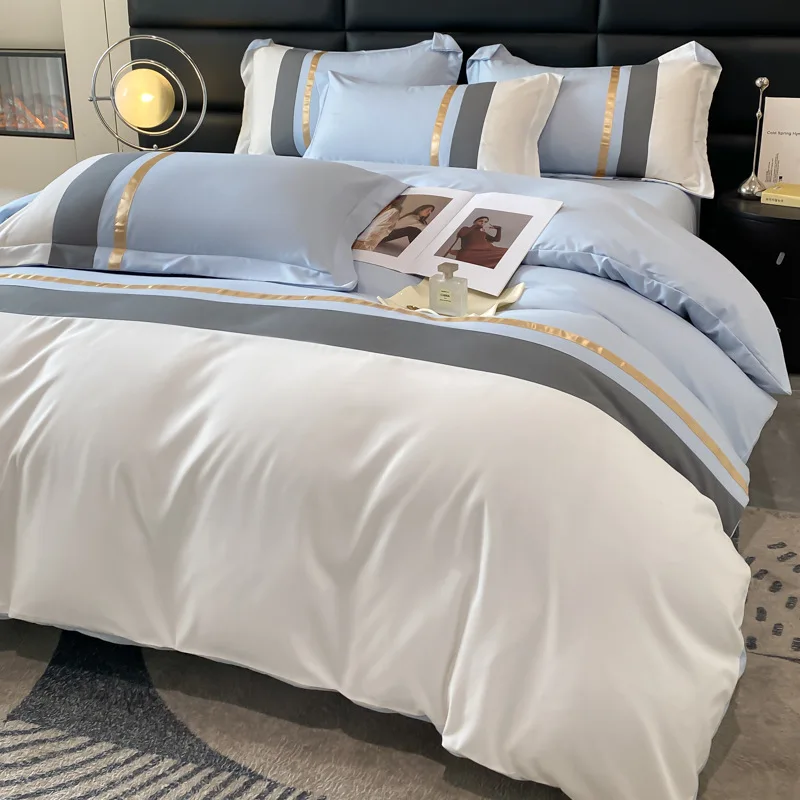

Simple Bedding Sets Skin Friendly Cotton Bed Sheet Set Luxury Duvet Cover Bedsheet Bed Linen Pillowcase 5 Stars Hotel Bedclothes