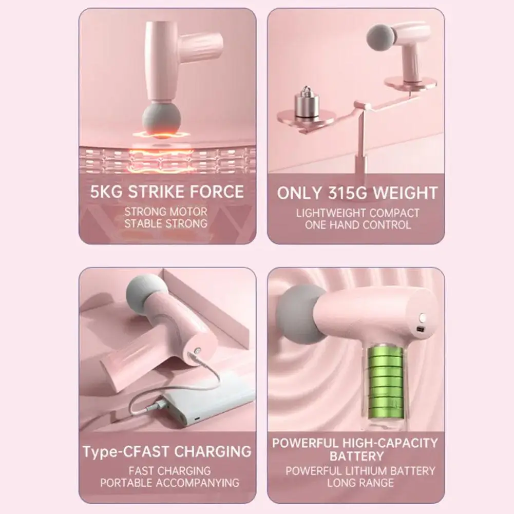 Mini odorde massage facial portable, machine de massage par vibration, relaxation musculaire, masseur de compression du cou et du dos, fitness 5