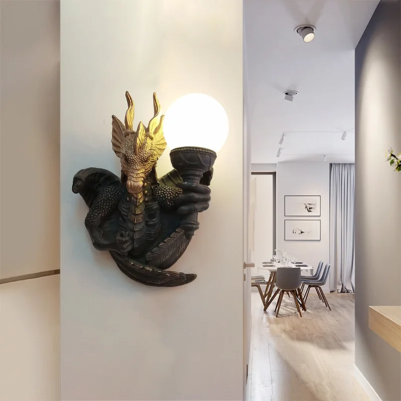 Evil Dragon Resin Decor Wall Lamp Restaurant Creative Industrial Retro Flying Dragon Wall Lights Bathroom Decor Outdoor Lighting
Evil Dragon Resin Decor Wall Lamp Restaurant Creative Industrial Retro Flying Dragon Wall Lights Bathroom Decor Outdoor Lighting
