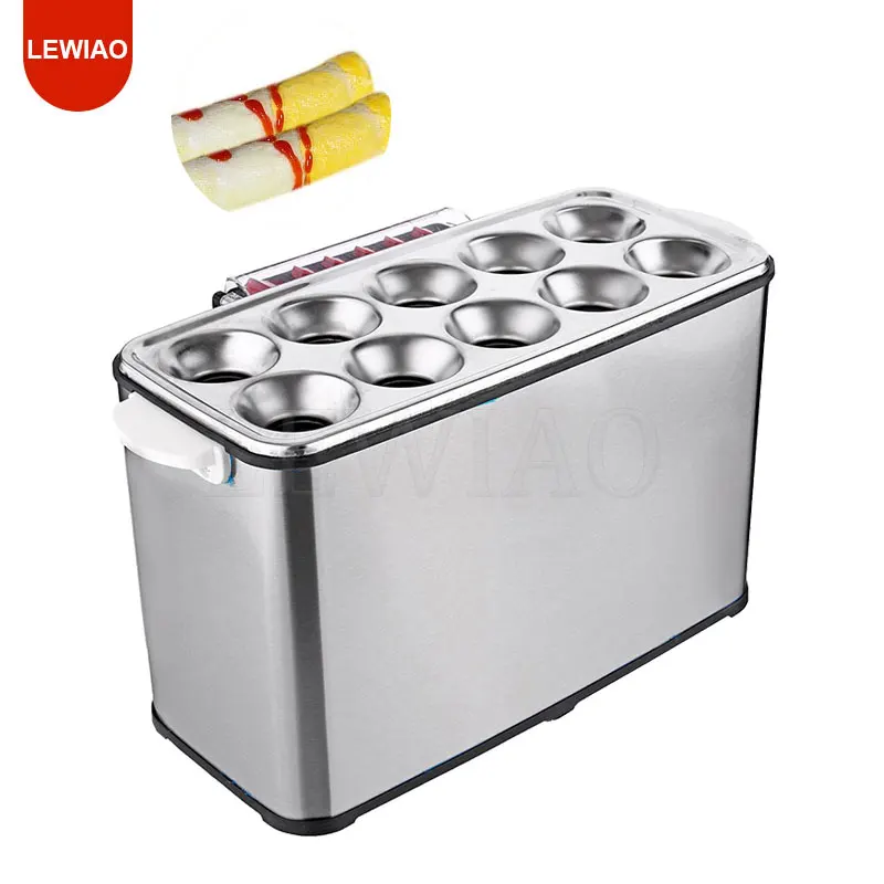 

Commercial Egg Sausage Roll Cooker Electric Eggs Hot Dog Boiler Steamer Omelette Master Cup Breakfast Machine 10 Holes