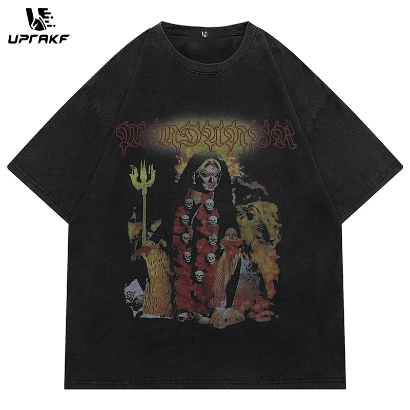 UPRAKF Washed T Shirt Scary Skull Graphic Crew Neck Loose Summer Short Sleeve Cotton Hip Hop American Retro Style Tops Tees
UPRAKF Washed T Shirt Scary Skull Graphic Crew Neck Loose Summer Short Sleeve Cotton Hip Hop American Retro Style Tops Tees