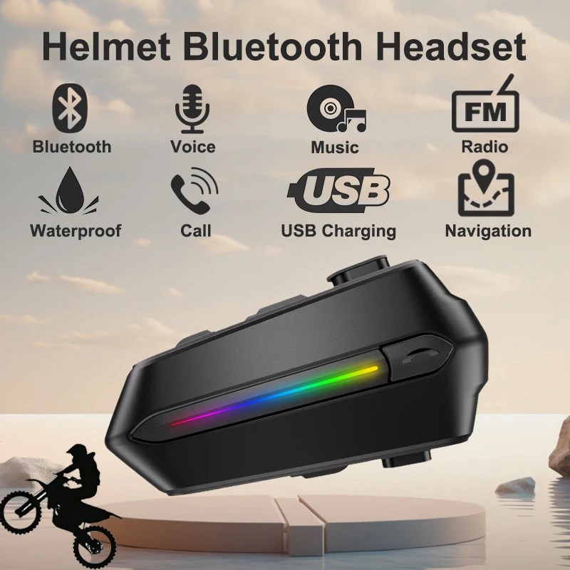 

Bluetooth-гарнитура мотоциклетная Водонепроницаемая с шумоподавлением и шлемом