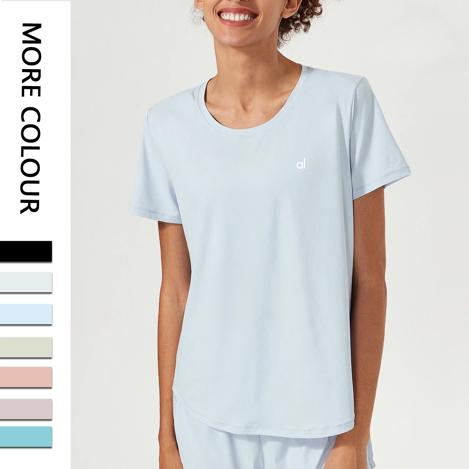 AL T-shirt Women Quick Drying Sports Top Round Neck Loose Lycra Yoga Top Fitness T-shirt Workout Tops Running Summer
AL T-shirt Women Quick Drying Sports Top Round Neck Loose Lycra Yoga Top Fitness T-shirt Workout Tops Running Summer