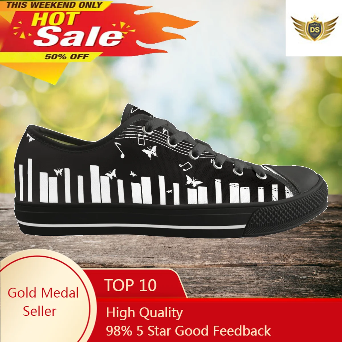 

Music Print Canvas Shoes Piano Keys Notes Wear-resistant Round Toe Sports Flat Shoes Brand Custom Anti-slip Zapatillas De Mujer