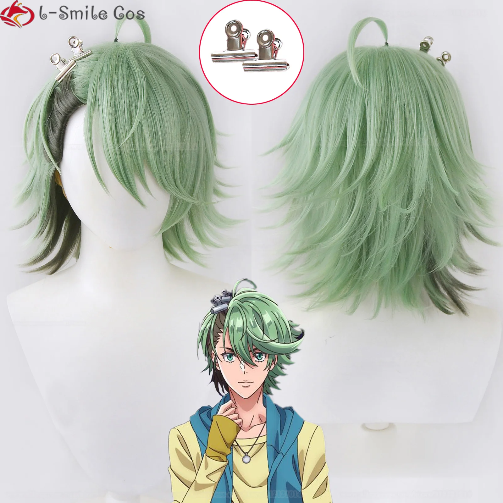 Anime Futo Detective Philip Cosplay Wig Fuuto PI Philip Wigs Light Green Mixed Grey Dark Green Heat Resistant Hair Wigs Hairpin 
Anime Futo Detective Philip Cosplay Wig Fuuto PI Philip Wigs Light Green Mixed Grey Dark Green Heat Resistant Hair Wigs Hairpin