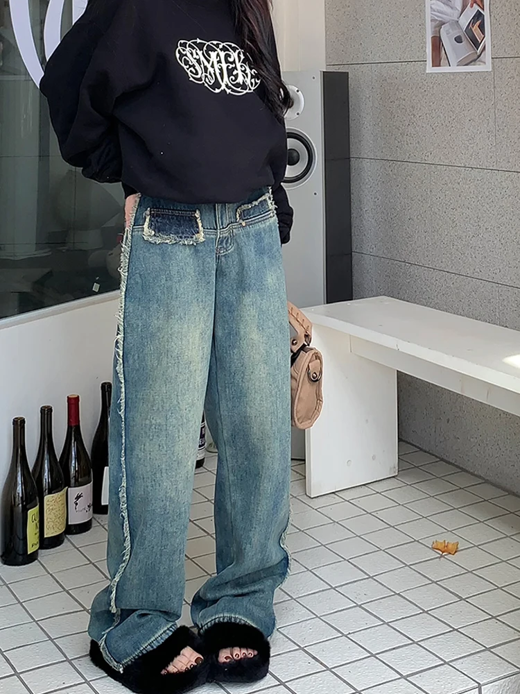Women Baggy Korean Fashion Jeans Wash Wide Leg High Waist Blue Denim Pants Long Trousers Straight Streetwear Loose Casual Tide
Women Baggy Korean Fashion Jeans Wash Wide Leg High Waist Blue Denim Pants Long Trousers Straight Streetwear Loose Casual Tide