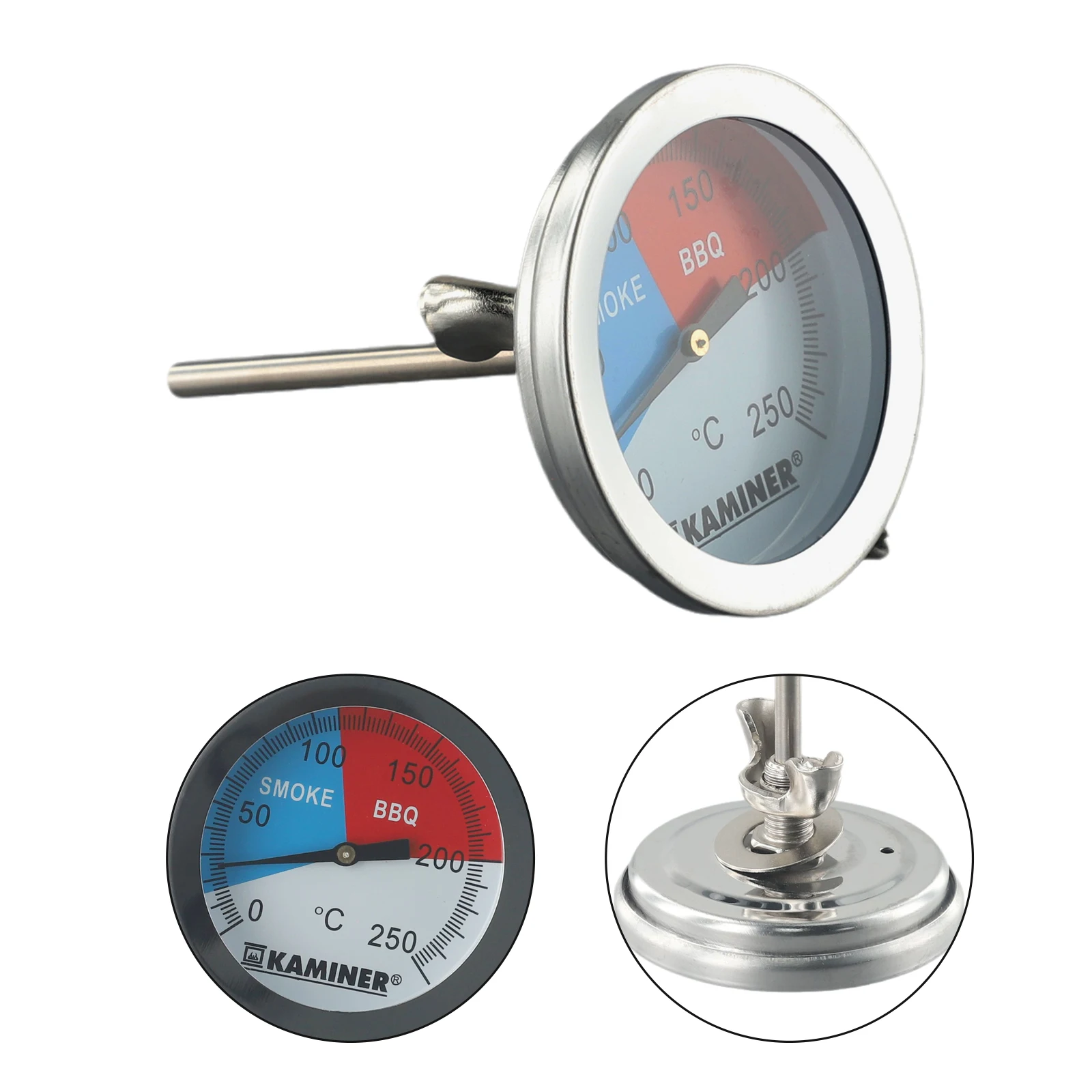 BBQ Grill Thermometer Thermostat 0°C To +250°C Analog Smoker Barbecue Cooking Edelstahl Outdoor Stainless Steel
BBQ Grill Thermometer Thermostat 0°C To +250°C Analog Smoker Barbecue Cooking Edelstahl Outdoor Stainless Steel