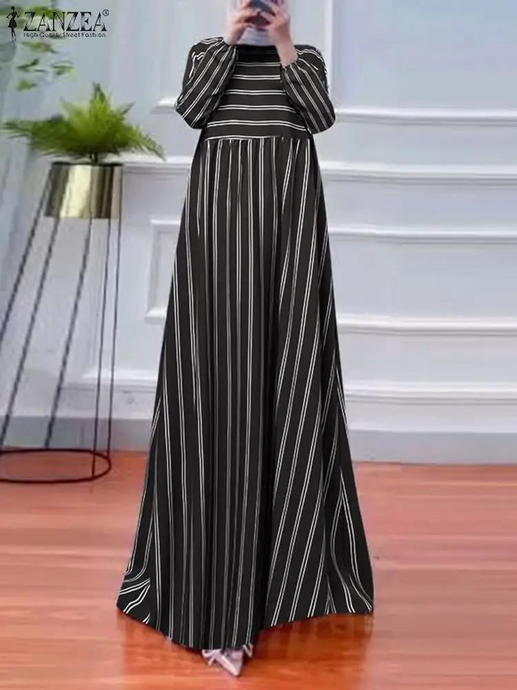 ZANZEA Stripe Printed Muslim Dress Fashion Turkey Hijab Dresses Woman Elegant Party Sundress Long Sleeve O-Neck Maxi Vestidos
ZANZEA Stripe Printed Muslim Dress Fashion Turkey Hijab Dresses Woman Elegant Party Sundress Long Sleeve O-Neck Maxi Vestidos