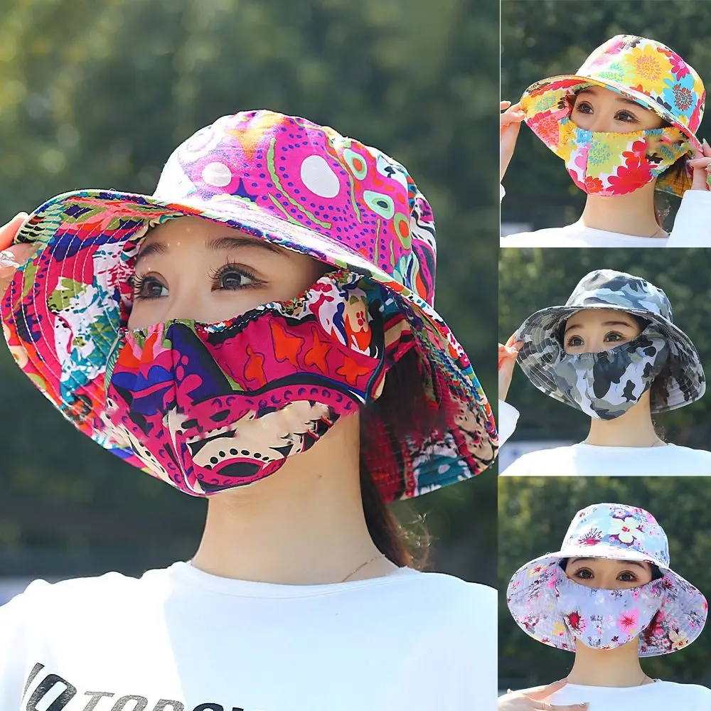 

Wide Brim Sun Protection Hat New Anti-uv Shawl Tea Picking Cap Protect Face Neck Sunscreen Cap Agricultural Work