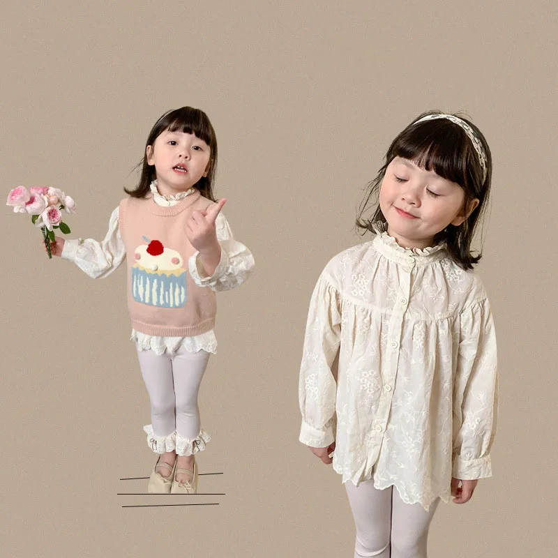 Spring Children Girl 3PCS Clothing Set Solid Floral Printed Shirt Cartoon Cake Knitted Vest Lace Hem Legging Toddler Girl Outfit
Spring Children Girl 3PCS Clothing Set Solid Floral Printed Shirt Cartoon Cake Knitted Vest Lace Hem Legging Toddler Girl Outfit