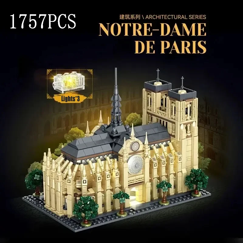 1757PCS Notre Dame De Paris Modular Buildings with Light MOC Architecture Splicing Assembly Building Blocks Brick Puzzle Toys 1757PCS Notre Dame De Paris Modular Buildings with Light MOC Architecture Splicing Assembly Building Blocks Brick Puzzle Toys