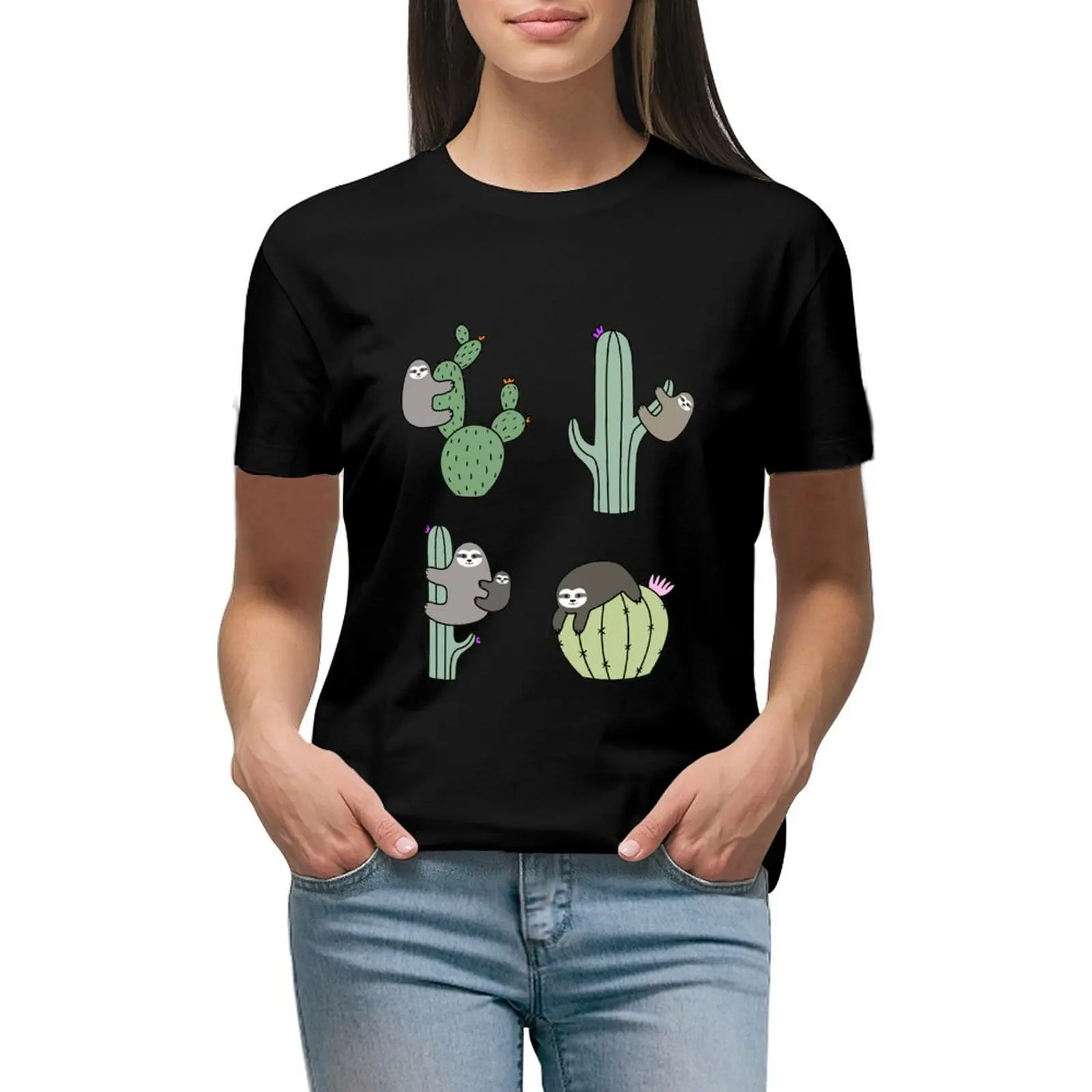 Cacti Sloths T-Shirt Female clothing animal print shirt for girls sublime summer top luxury designer clothing Women
Cacti Sloths T-Shirt Female clothing animal print shirt for girls sublime summer top luxury designer clothing Women