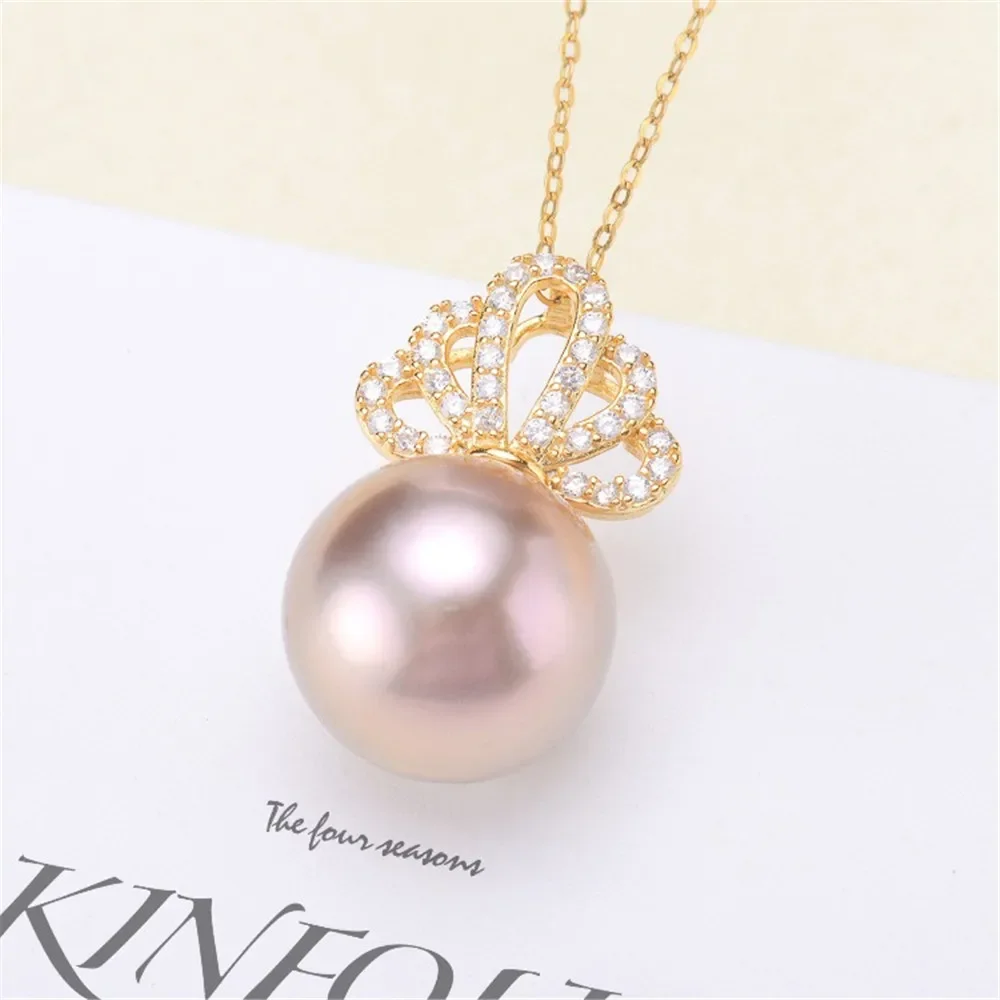 DIY Pearl Accessories S925 Sterling Silver Pendant Empty Small Crown Necklace Jade Pendant Fit 8-15mm Round Beads D254
DIY Pearl Accessories S925 Sterling Silver Pendant Empty Small Crown Necklace Jade Pendant Fit 8-15mm Round Beads D254