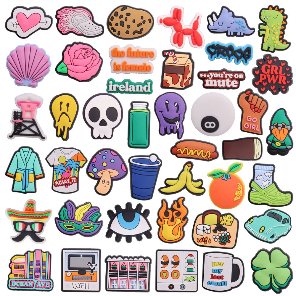 1-43PCS PVC Croc Charms Heart Slipper Dinosaur Dog Flower Shell Ghost Tee T-Shirt Hot Dog Croc Jibz Buckle Fit Wristbands
1-43PCS PVC Croc Charms Heart Slipper Dinosaur Dog Flower Shell Ghost Tee T-Shirt Hot Dog Croc Jibz Buckle Fit Wristbands