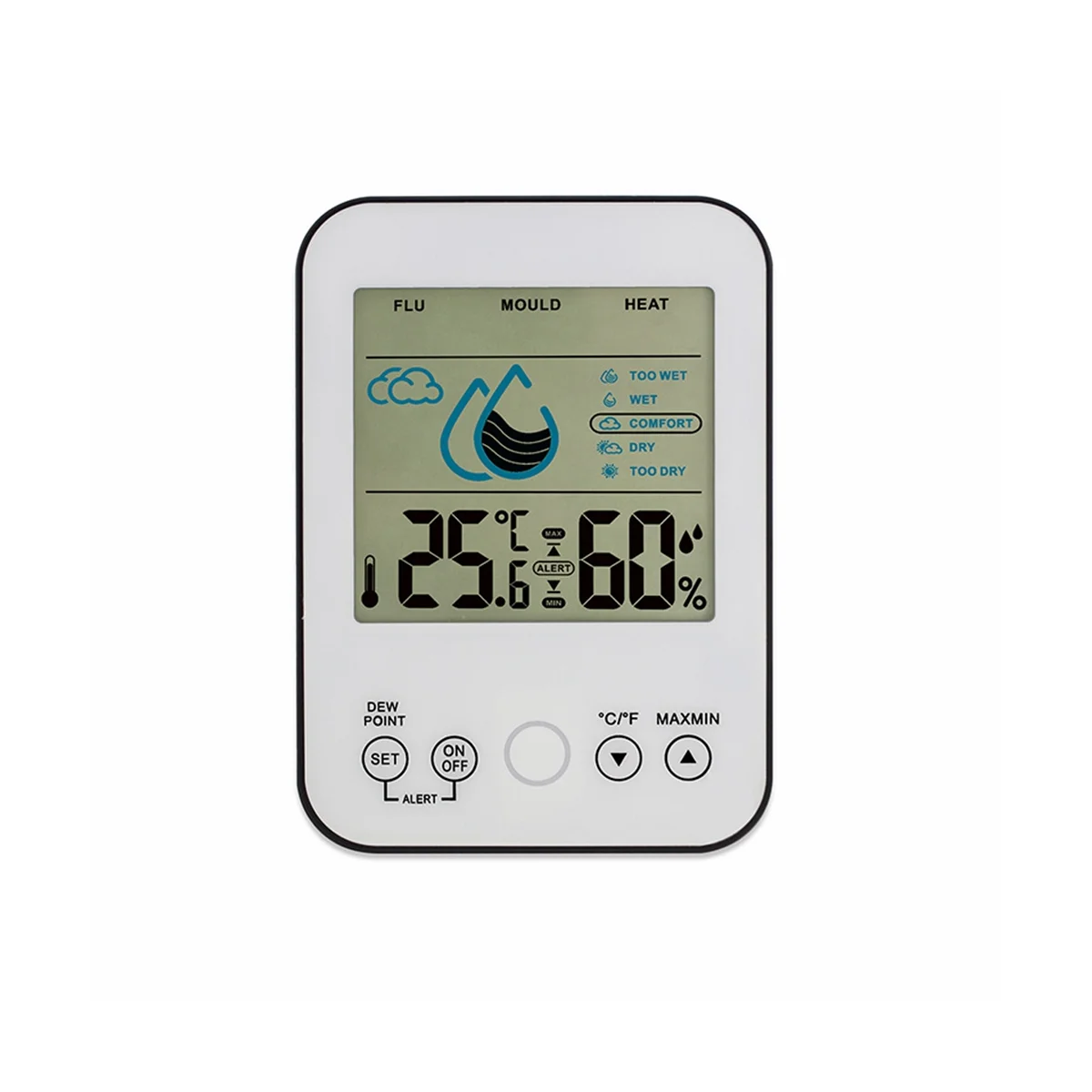 LCD Digital Thermometer Hygrometer Indoor Temperature Sensor Healthy Care Monitor Humidity Meter Weather Station White
LCD Digital Thermometer Hygrometer Indoor Temperature Sensor Healthy Care Monitor Humidity Meter Weather Station White