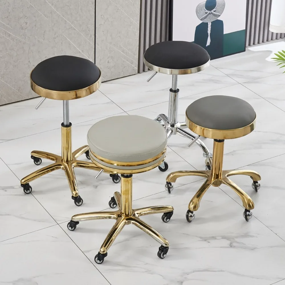 

Beauty stool haircutter with large chair manufacturer barber shop hairdressing nail art rotary liftable round stool pulley