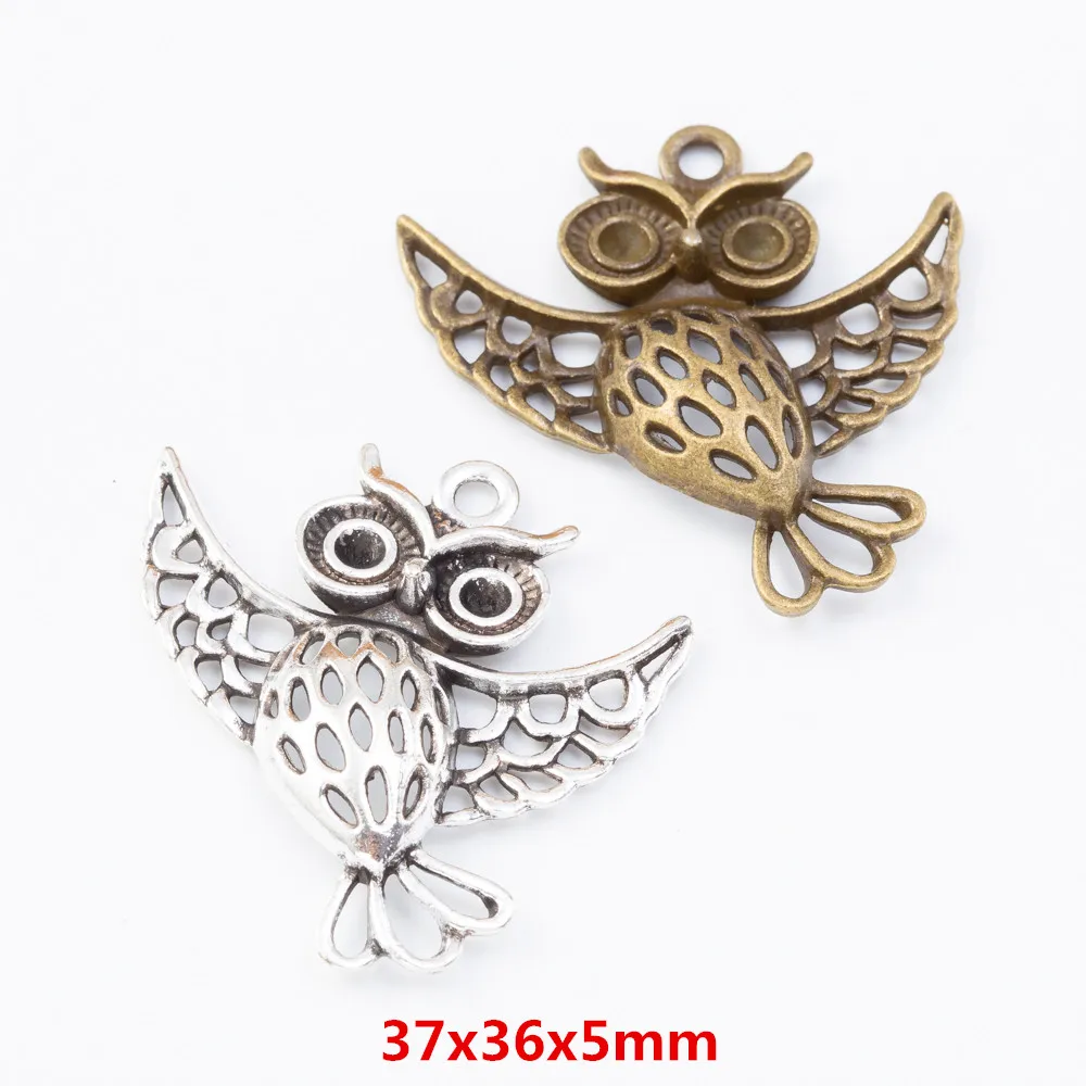 

30pcs owl Craft Supplies Charms Pendants for Crafting Jewelry Findings Making Accessory For DIY Necklace 12