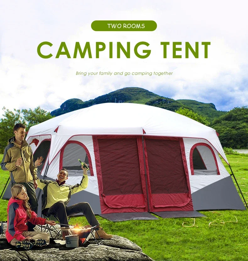 

Большая палатка для кемпинга, Легкий дом для кемпинга и отдыха на открытом воздухе, водонепроницаемый дорожный навес на 8 человек, навес для пляжа, палатка для нескольких комнат