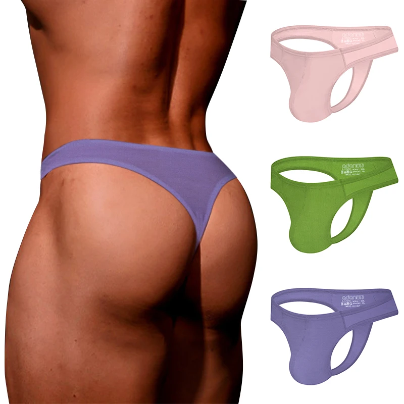 

3PCS/Lot Men's Thong Panties Gay Sexy Underwear Men G Strings Modal Soft Low Wasit Mens Lingerie Underpants Cuecas Tanga
