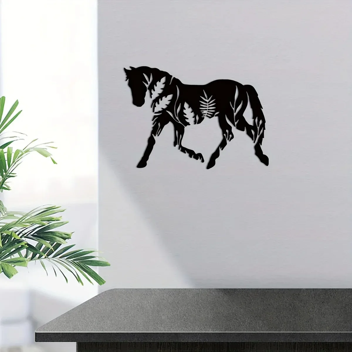 

Металлический декор для комнатной гостиной, декоративное настенное украшение-лошадь, металлическая лошадь, искусство, металлическая Цветочная лошадь, настенное искусство