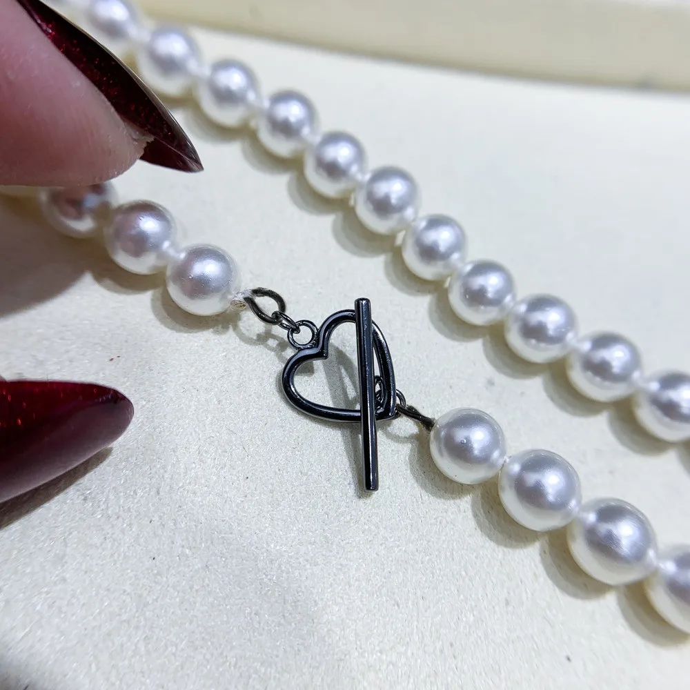 DIY Pearl Accessories S925 Sterling Silver Single Row Pearl Necklace Buckle Accessories Fashionable Black Bracelet Beaded Buckle
DIY Pearl Accessories S925 Sterling Silver Single Row Pearl Necklace Buckle Accessories Fashionable Black Bracelet Beaded Buckle
