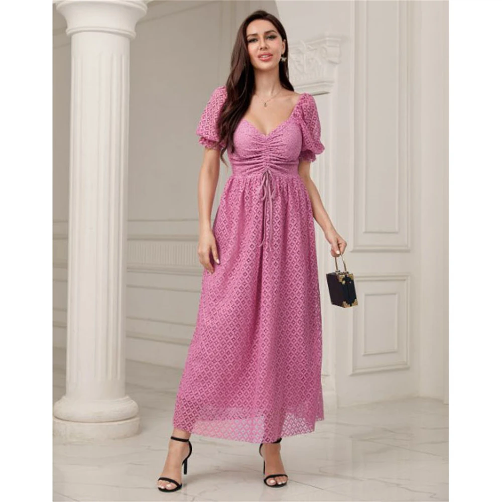 Women Fashion Short Sleeve Lace Long Maxi Party Dress Muslim Abaya Dubai Turkey Kaftan Elegant Fashion Femme Vestidos Robe Gown
Women Fashion Short Sleeve Lace Long Maxi Party Dress Muslim Abaya Dubai Turkey Kaftan Elegant Fashion Femme Vestidos Robe Gown