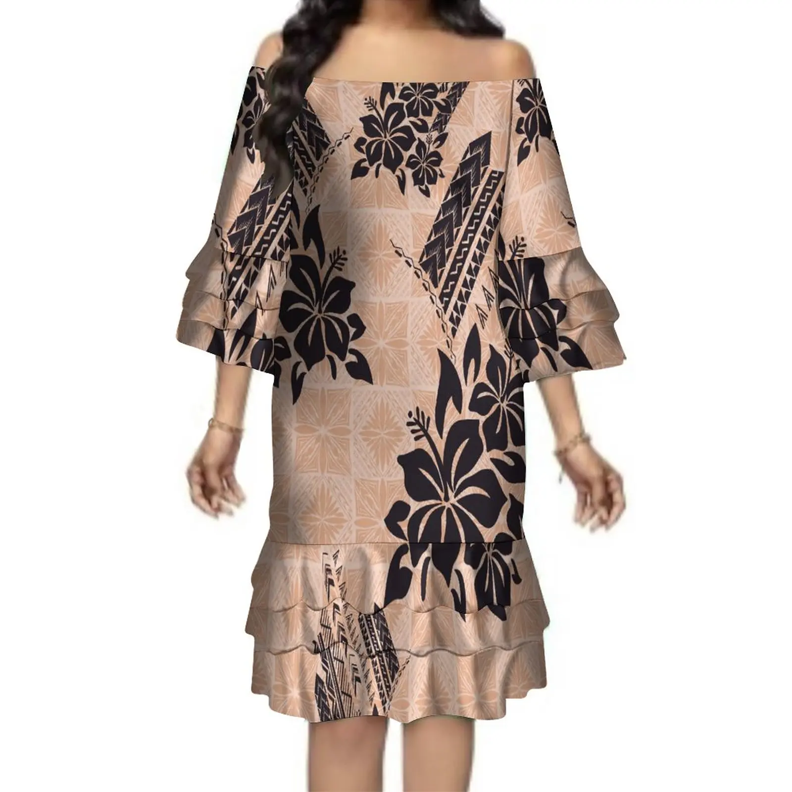 2023 Stylish Elegant Beach Dress High Quality Women's Crew Neck Dress Polynesian Print Short Sleeve Dress Hawaiian Style Summer 
2023 Stylish Elegant Beach Dress High Quality Women's Crew Neck Dress Polynesian Print Short Sleeve Dress Hawaiian Style Summer