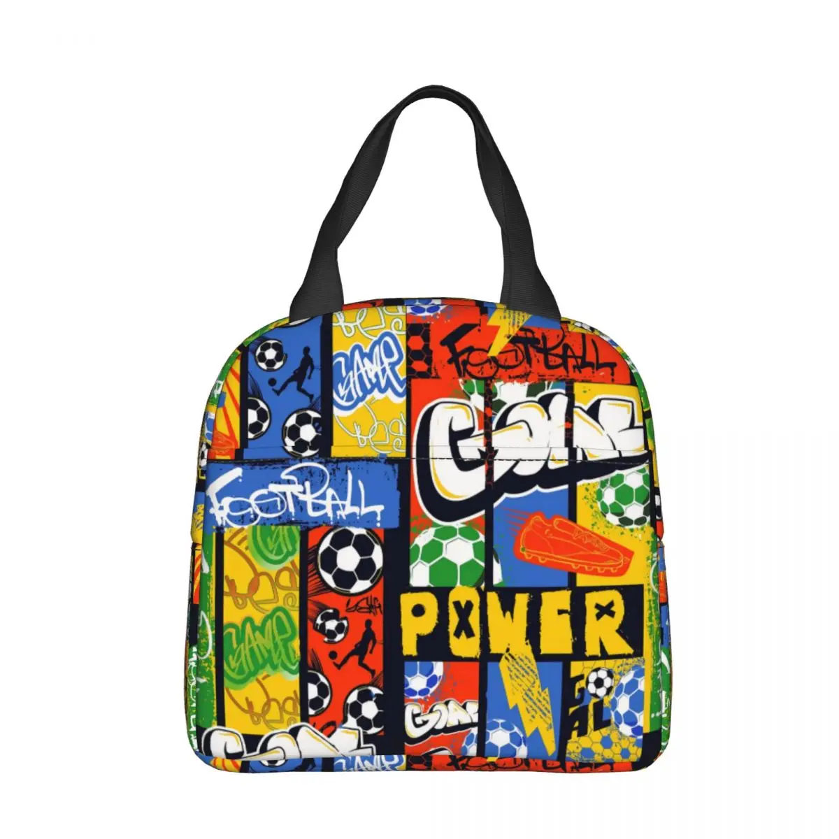 Football Pattern With Soccer Ball Players Pattern Cooler Lunch Box Graffiti Art Pattern Mountaineering Thermal Insulation Bag
Football Pattern With Soccer Ball Players Pattern Cooler Lunch Box Graffiti Art Pattern Mountaineering Thermal Insulation Bag