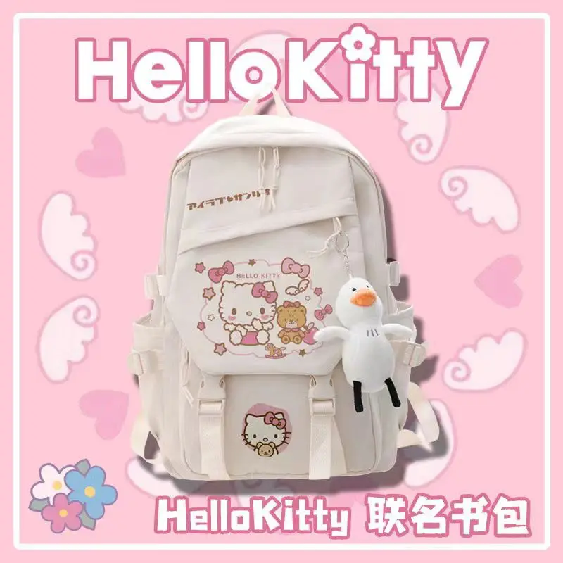 

Sanrio Hellokitty Hello Kitty Schoolbag Girl Student Junior High School Student Pendant Backpack Backpack